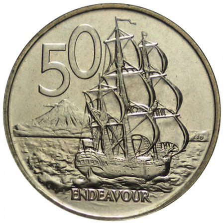 1977 * 50 Cents New Zealand "HMS Endeavour" (KM 37.1) BU