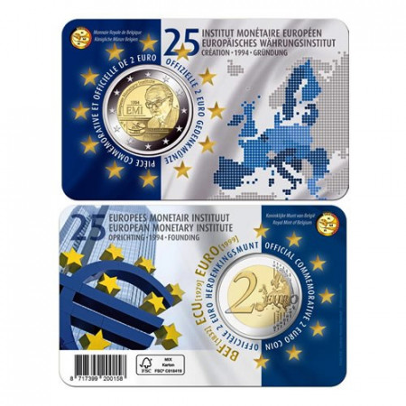 2019 * 2 Euro BELGIUM "25 years European Monetary Institute" French Side Coincard