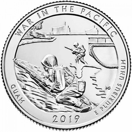 2019 * Quarter Dollar (25 Cents) United States "War In The Pacific - Guam" UNC