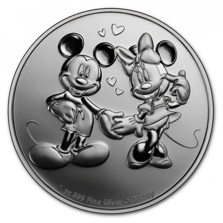 2020 * 2 Dollars Silver 1 OZ Niue New Zealand "Disney - Mickey & Minnie Mouse" BU