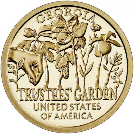 2019 * 1 Dollar United States "American Innovation - Georgia - Trustees’ Garden" UNC