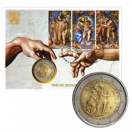 2019 * 2 Euro VATICAN "25 Restoration Sistine Chapel" Coin & Stamps