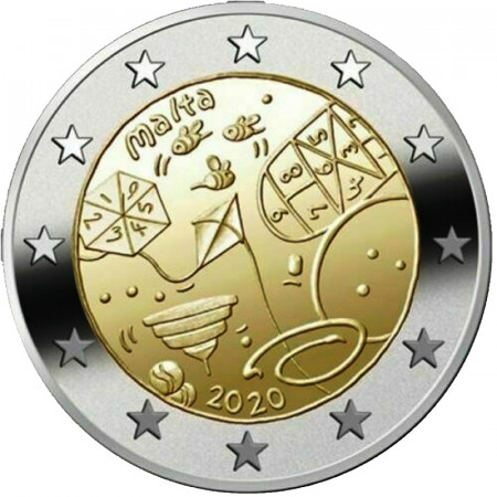 2020 * 2 Euro MALTA "Children's Game" (5/5) UNC