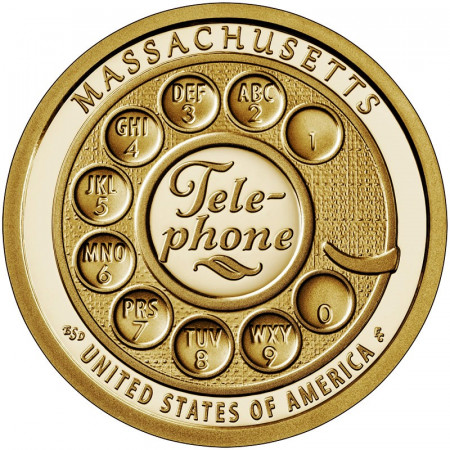 2020 * 1 Dollar United States "American Innovation - Massachusetts - Telephone" UNC