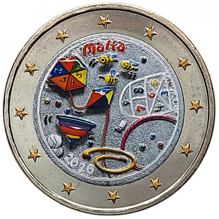 2020 * 2 Euro MALTA "Children's Game" (5/5) Colored