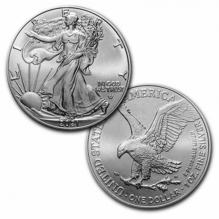 2021 * 1 Dollar Silver 1 OZ United States "Liberty - Silver Eagle - 35th Anniversary, New Reverse" UNC