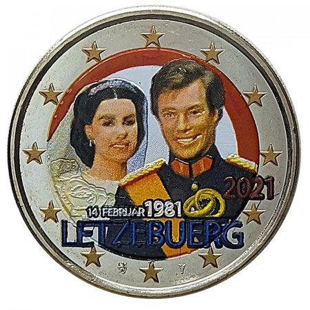 2021 * 2 Euro LUXEMBOURG "Wedding of Henri Grand Duke and Maria Teresa"  Colored