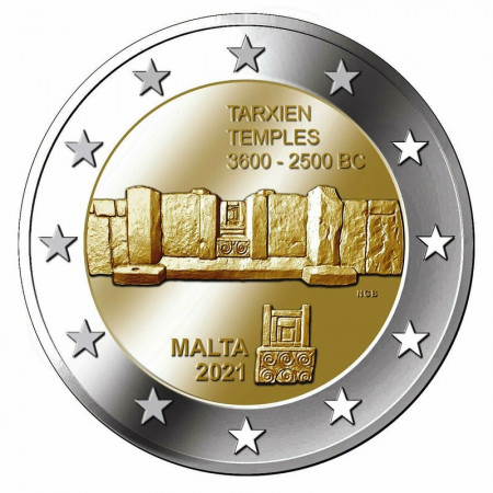 2021 * 2 Euro MALTA "Tarxien Temples - Version 1" UNC