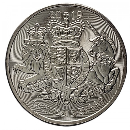 2019 * 2 Pounds Silver 1 OZ Great Britain "The Royal Arms" BU