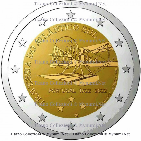 2022 * 2 Euro PORTUGAL "100th First Southern Transatlantic Crossing" UNC