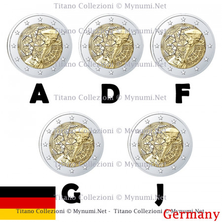 2022 * 2 Euro GERMANY "35th Anniversary of the Erasmus Programme" UNC 5 Coins