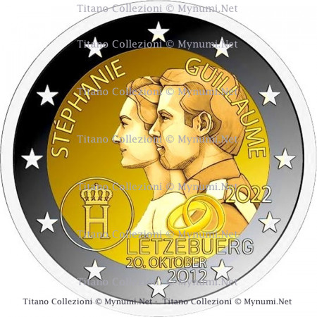 2022 * 2 Euro LUXEMBOURG "10 Years Wedding Guillaume and Stéphanie" UNC - Roll Version