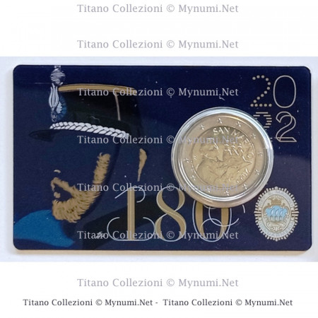 2022 * Coincard SAN MARINO 2 Euro "180th Anniversary of the Gendarmerie" BU