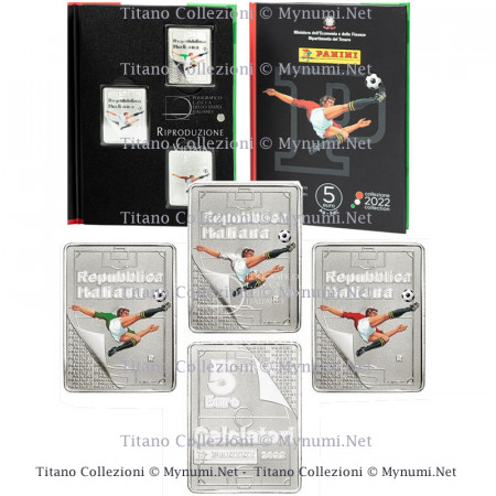 2022 * Triptych Silver 5 Euro ITALY "Excellence - Figurine PANINI, Calciatori" BU