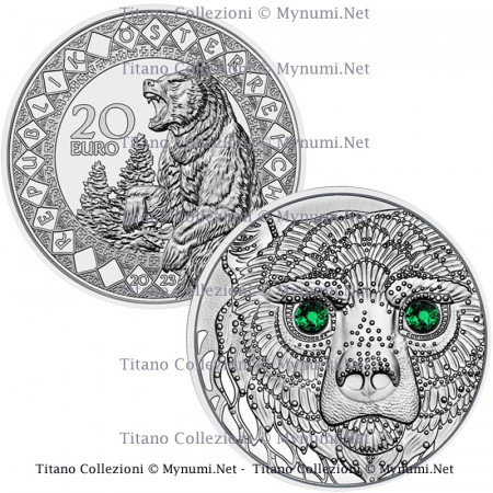 2023 * 20 Euro Silver AUSTRIA "AMERICAS - Healing Power of the Bear" PROOF