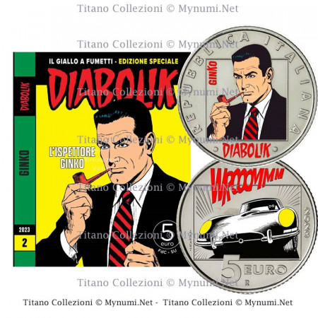 2023 * 5 Euro ITALY "Comics Series - Diabolik - GINKO" BU, Colored