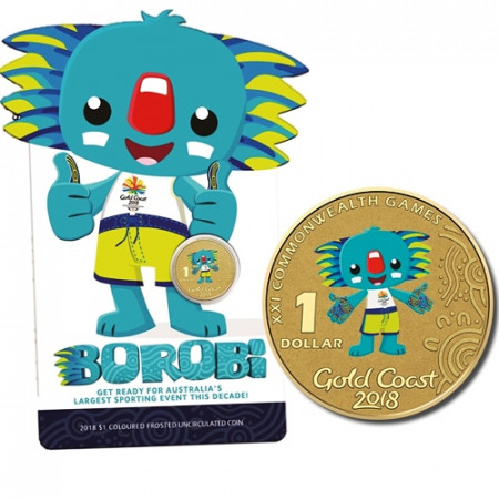 2018 * 1 Dollar Australia "XXI Commonwealth Games - Borobi Frosted" BU Colorful