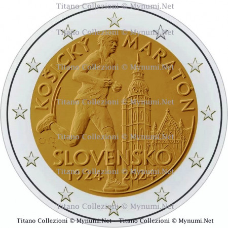 2024 * 2 Euro SLOVAKIA "100th Anniversary Košice Peace Marathon" UNC