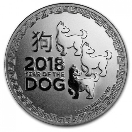 2018 * 2 Dollars Silver 1 OZ Niue New Zealand "Year of the Dog" BU