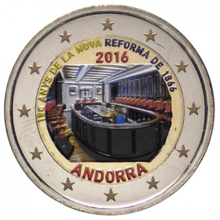 2016 * 2 Euro ANDORRA "150 Years of the New Reform 1866" Colored