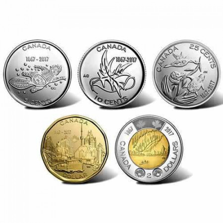 2017 * Series Set 5 Coins Canada "150th Anniversary - My Canada, My Inspiration" BU
