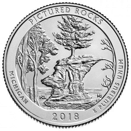 2018 * Quarter Dollar (25 Cents) United States "Pictured Rocks - Michigan" UNC