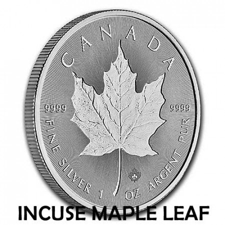 2018 * 5 Dollars Silver 1 OZ Canada "Maple Leaf - Incuse" UNC