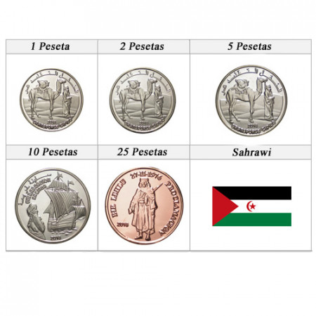 2018 * Series 5 Coins Sahrawi "Pesetas" UNC