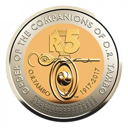 2017 * 5 Rand Bimetallic South Africa "Companions of O. R. Tambo" UNC
