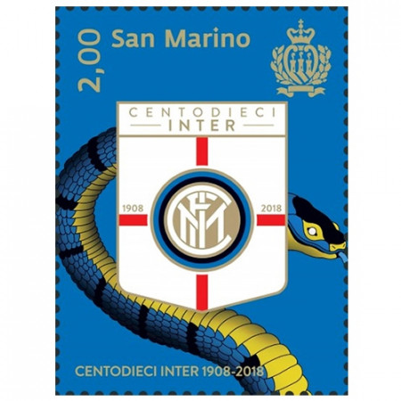 2018 * Stamp San Marino 2,00 Euro "Centodieci Inter 1908-2018"