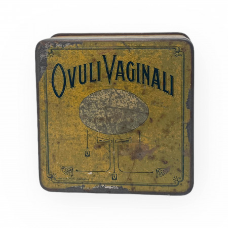 1920ca * Tin Jar, Box "Ovuli Vaginali" (B-)