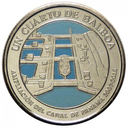 2016 * Quarto 1/4 Balboa (25 Cents) Panama "Panama Canal - 3" UNC