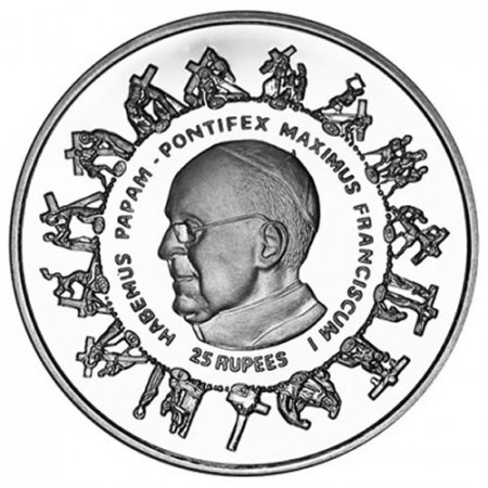 2013 * 5 rupees Seychelles Pope Francis I