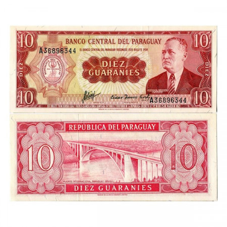 L. 1952 * Banknote Paraguay 10 Guaranies (p196b) UNC