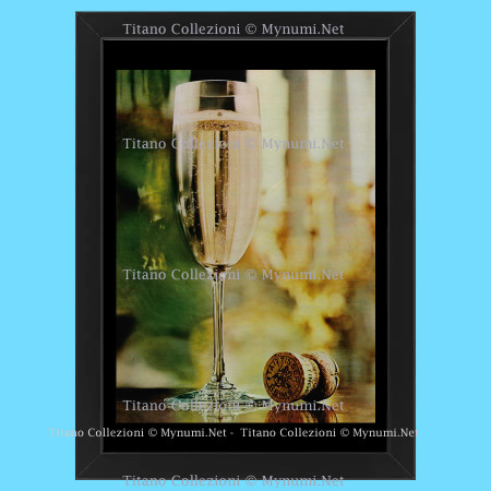 70's * Advertising Original "Taittinger, Calice di Champagne E Tappo" Frame