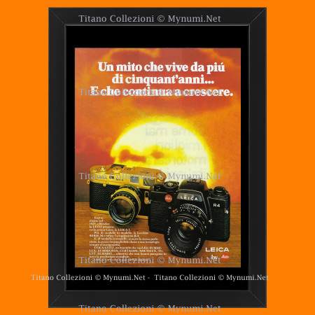 80's * Advertising Original "Leica, Un Mito Che Vive da Più di Cinquant'Anni. E Che Continua a Vivere" Frame