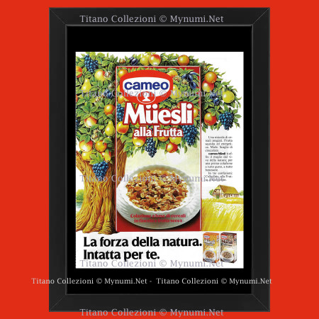 80's * Advertising Original "Cameo, Müesli alla Frutta, la Forza della Natura" Frame