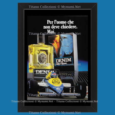 80's * Advertising Original "Denim, After Shave, Per L'Uomo Che Non Deve Chiedere Mai" Frame