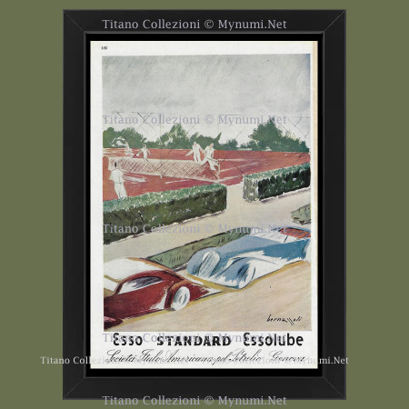 1940 * Original Advertising 'Bernazzoli - Esso Tennis Court' Framed