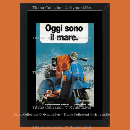 1980 * Original Advertisement “Vespa – Today I Am the Sea” Framed