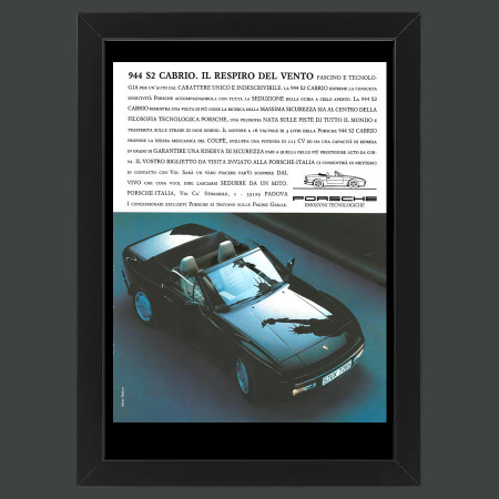 80's * Advertising Original "Porsche, 994 S2 Cabrio" Frame