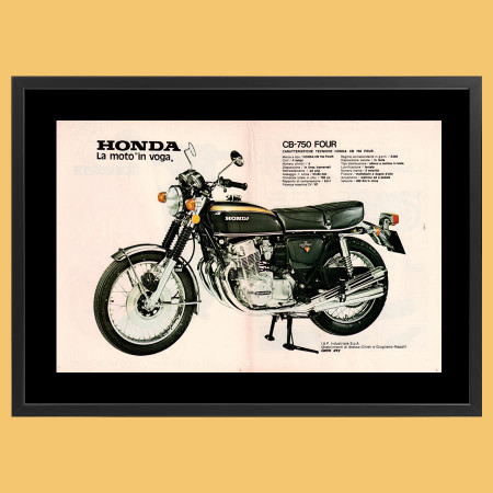 70's * Advertising Original "Honda, CB 750 Four" Frame
