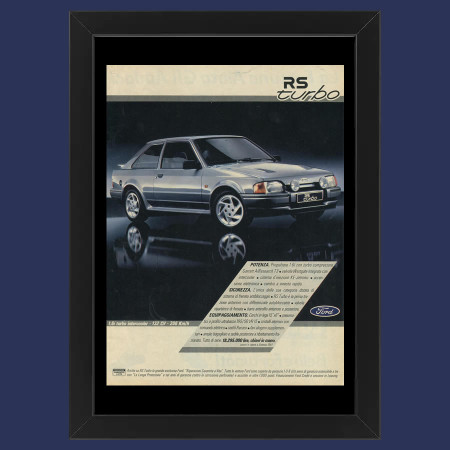 80's * Advertising Original "Ford, Escort RS Turbo 1.6i" Frame