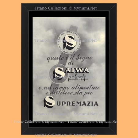 30's * Advertising Original "Saiwa, Questo è il Segno di saiwa" Frame