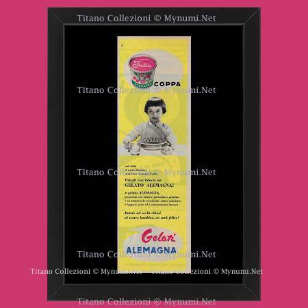 50's * Advertising Original "Alemagna, Coppa Frutta" Frame