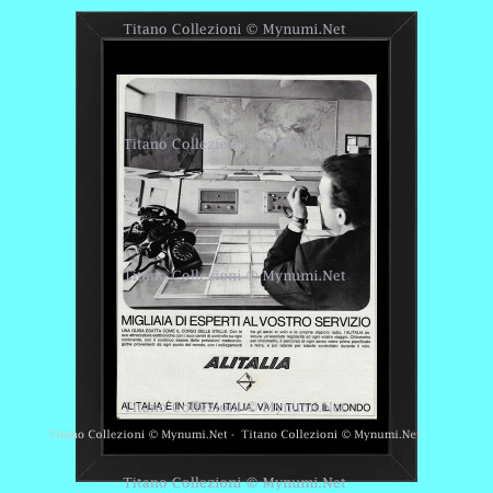 60's * Advertising Original "Alitalia, Una Guida Esatta" Frame