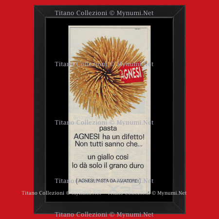 60's * Advertising Original "Pasta Agnesi, Grano Duro" Frame