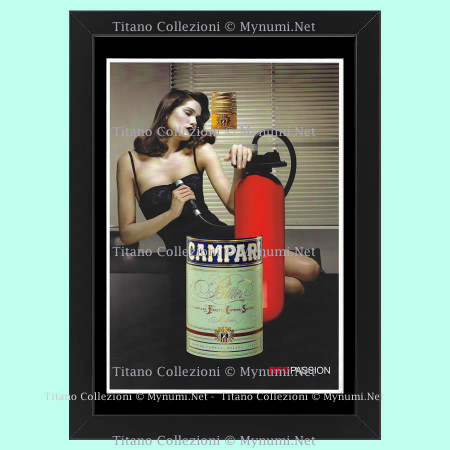 00's * Advertising Original "Campari Red Passion, Estintore" Frame