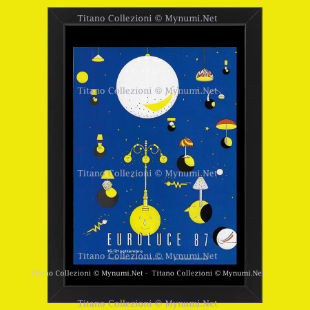 80's * Advertising Original "Euroluce 87, 16/21 Settembre, Sole e Luna" Frame