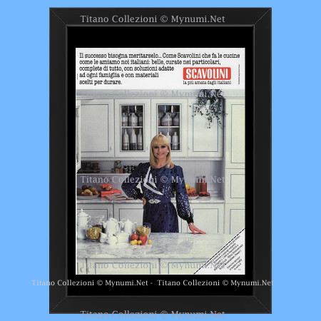 80's * Advertising Original "Scavolini, La Più Amata Dagli Italiani, Raffaella Carrà, Tipo 2" Frame